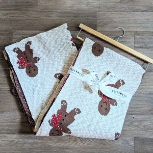 NWT Queenwest Gingerbread Man Knit Blanket Viral Tiktok Christmas